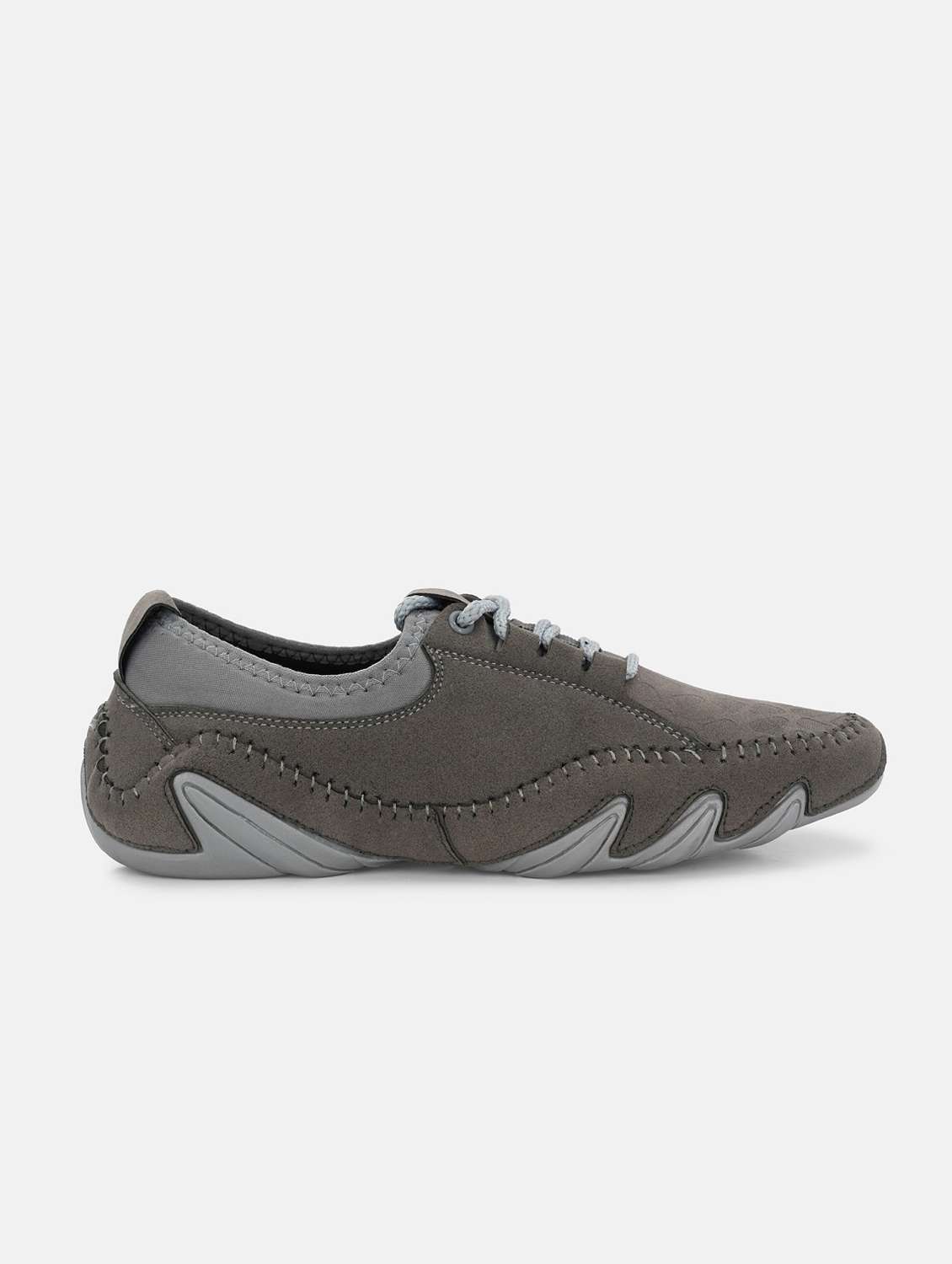 solid grey detailed lace up casual shoes - 20686388 - Standard Image - 1