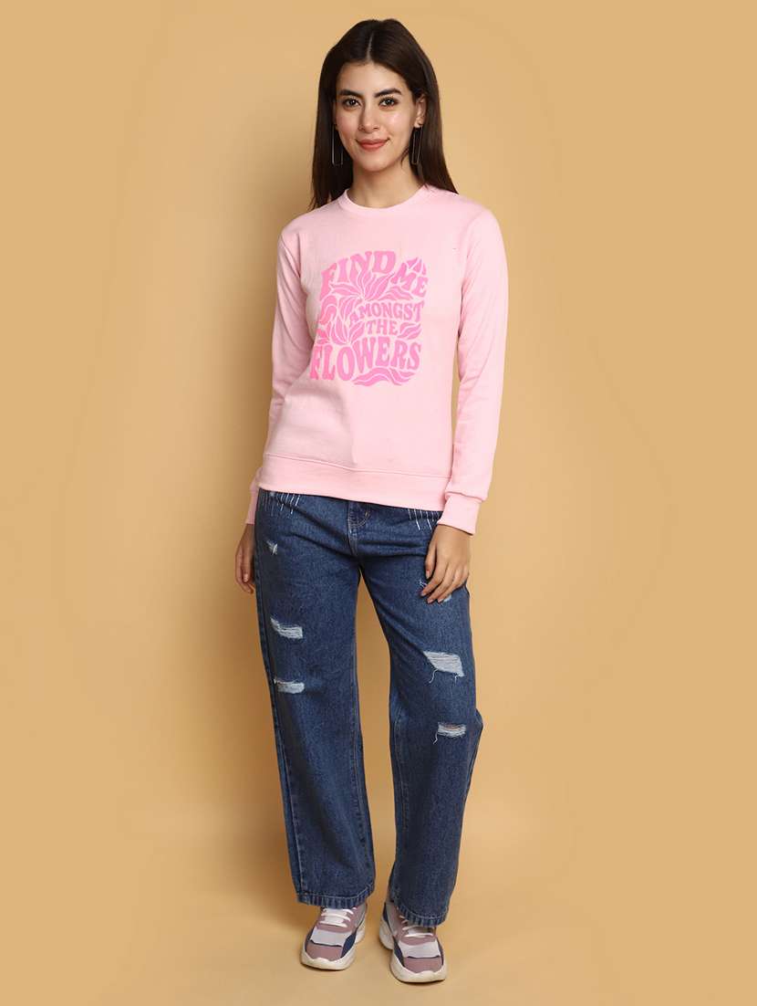 women front print  long sleeve sweatshirt - 20686414 -  Standard Image - 4