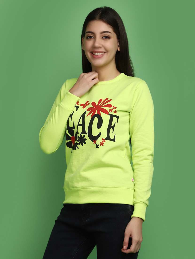 women front print long sleeve sweatshirt - 20686416 - Standard Image - 1