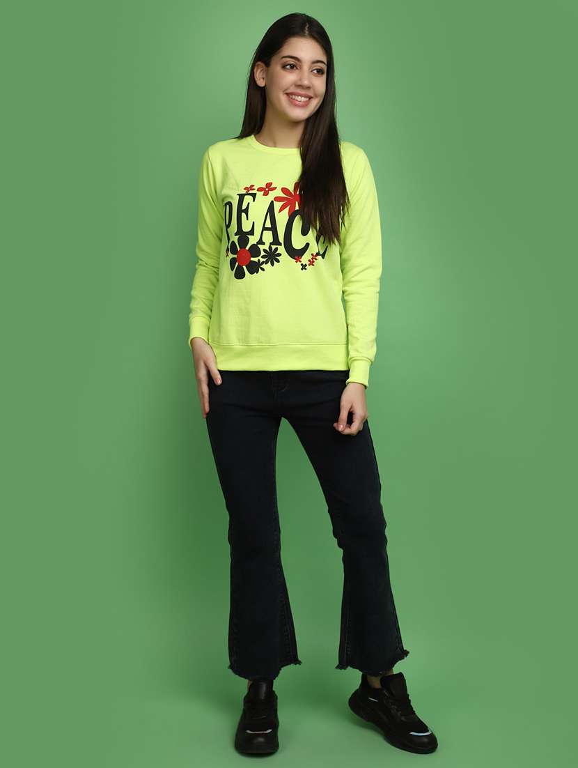 women front print long sleeve sweatshirt - 20686416 - Standard Image - 4