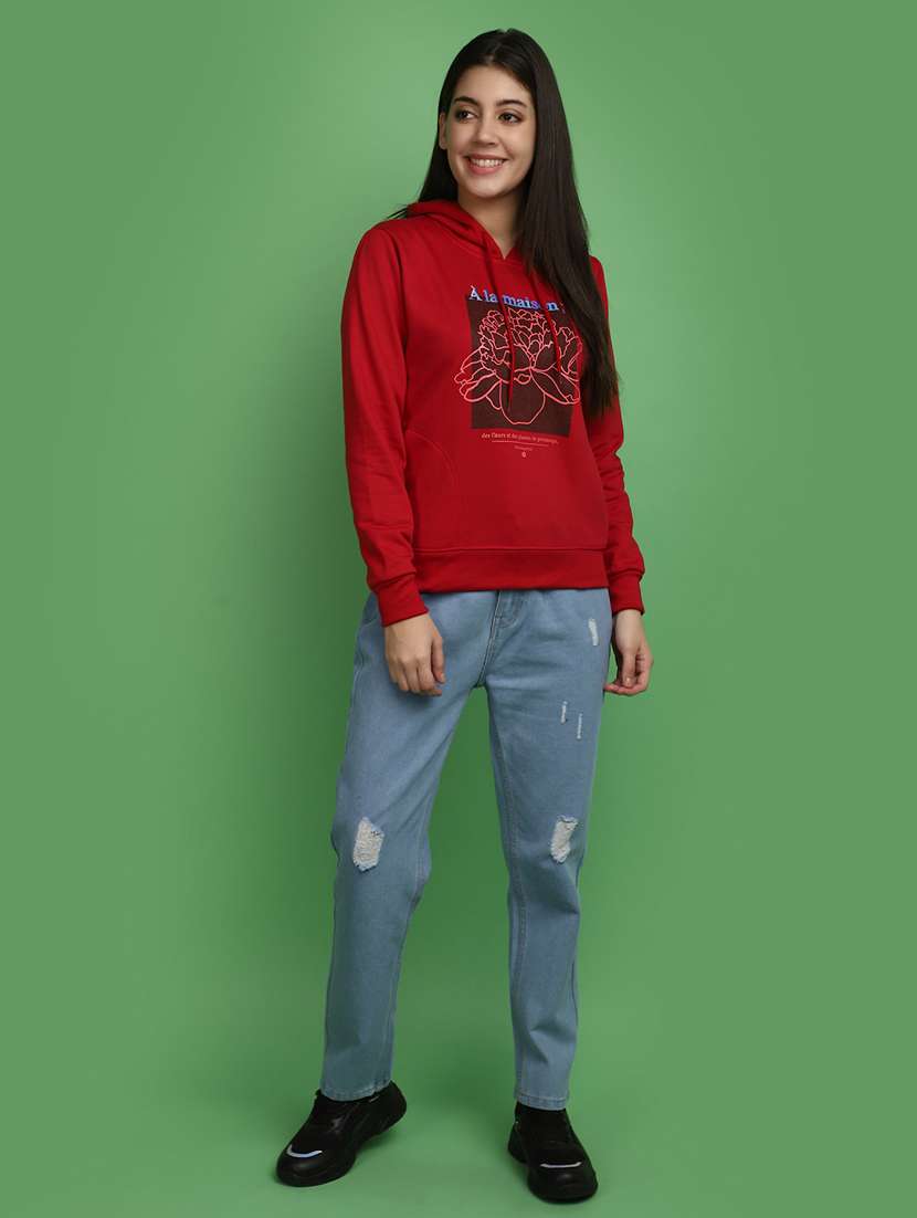 women front print  long sleeve sweatshirt - 20686419 -  Standard Image - 4