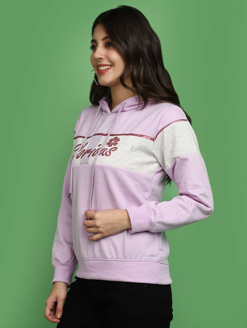 women front print long sleeve sweatshirt - 20686421 -  Standard Image - 1