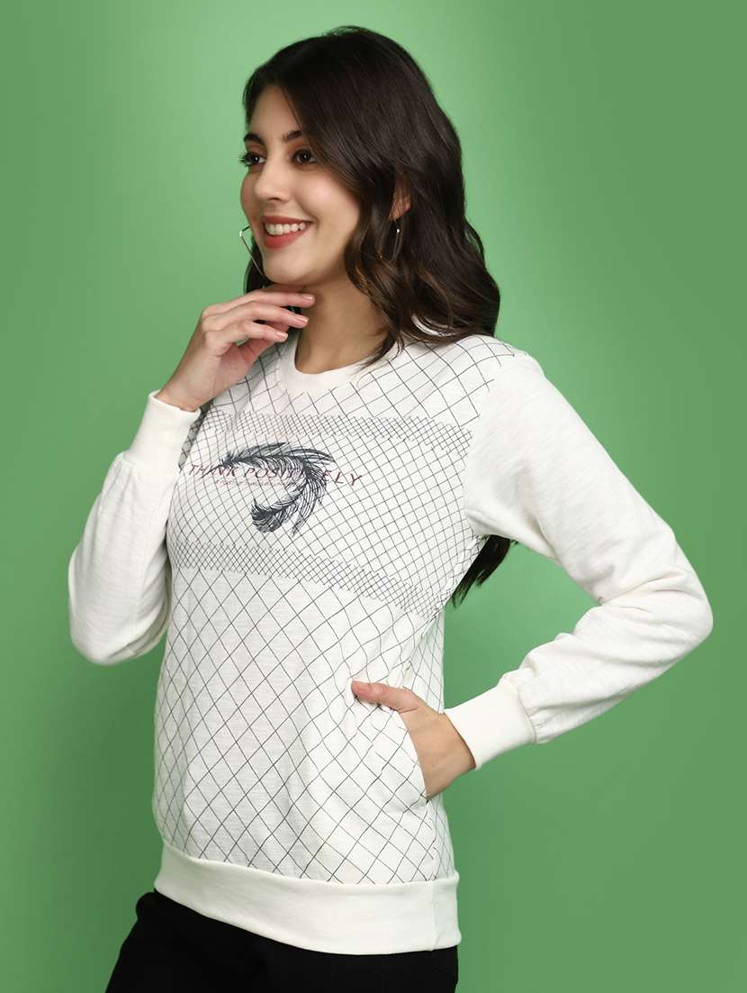 women front print long sleeve sweatshirt - 20686422 -  Standard Image - 1