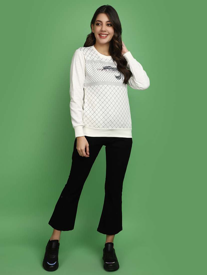 women front print long sleeve sweatshirt - 20686422 -  Standard Image - 4