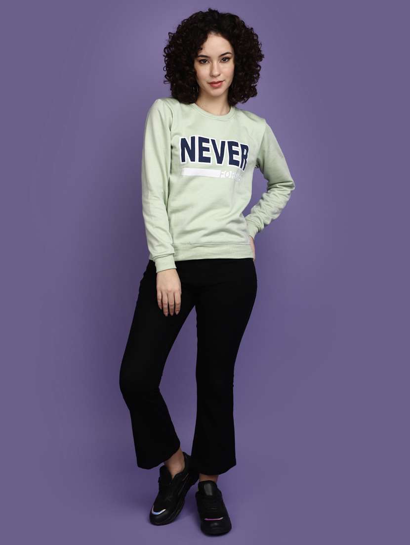 women chest print long sleeve sweatshirt - 20686433 -  Standard Image - 4