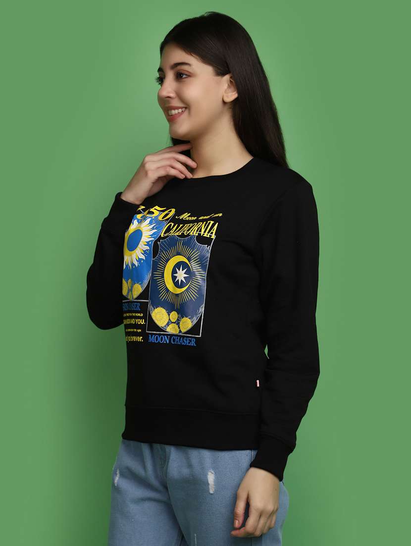 women front print long sleeve sweatshirt - 20686434 -  Standard Image - 1
