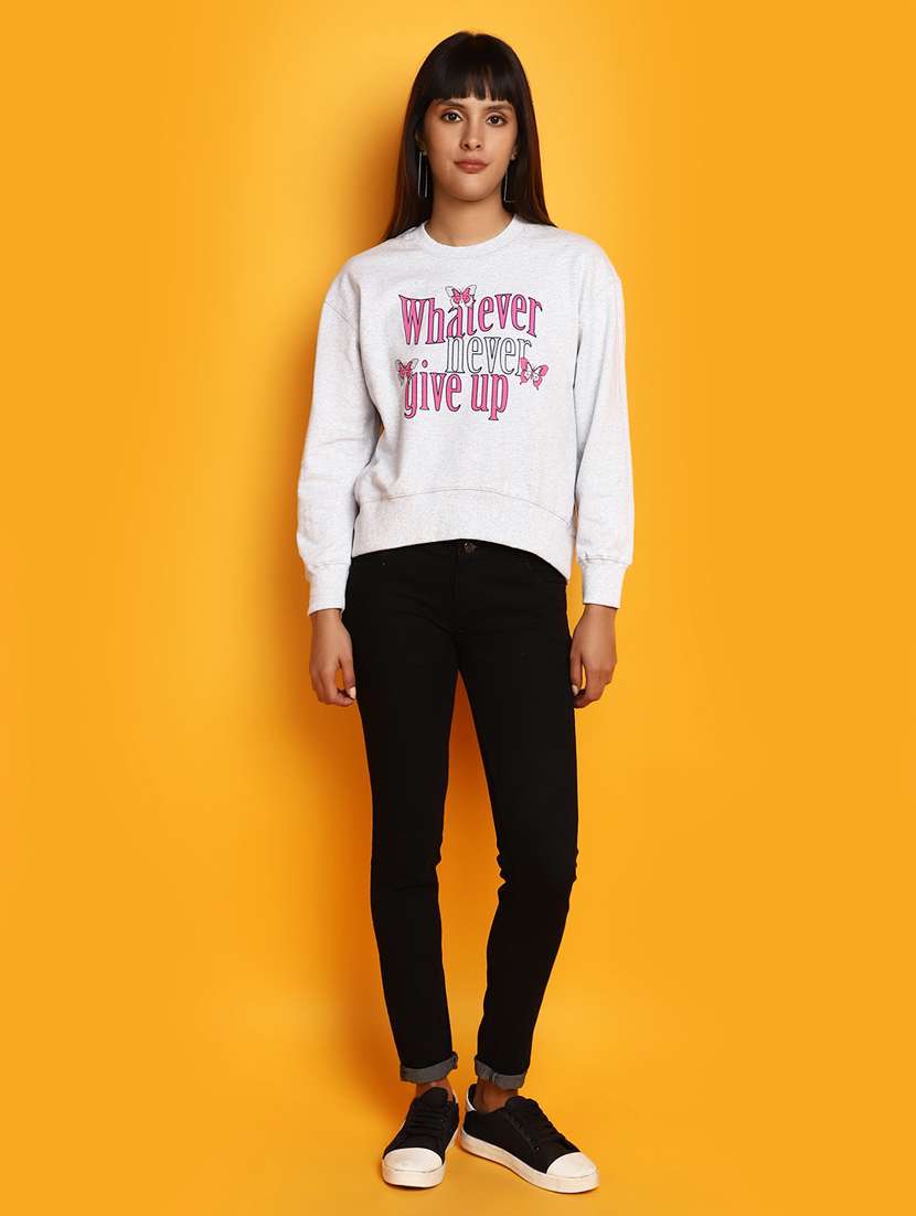 women front print long sleeve sweatshirt - 20686437 - Standard Image - 4