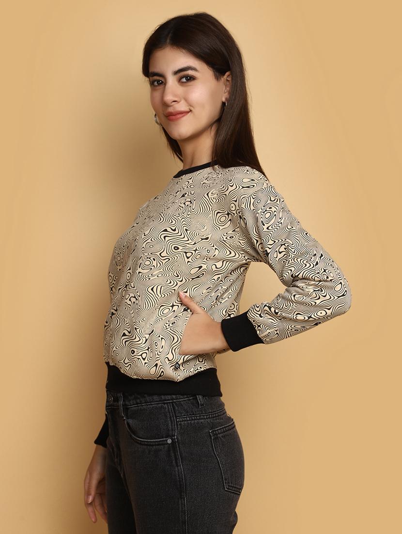 women front print long sleeve sweatshirt - 20686440 -  Standard Image - 1