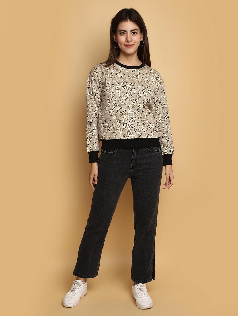 women front print long sleeve sweatshirt - 20686440 - Standard Image - 4