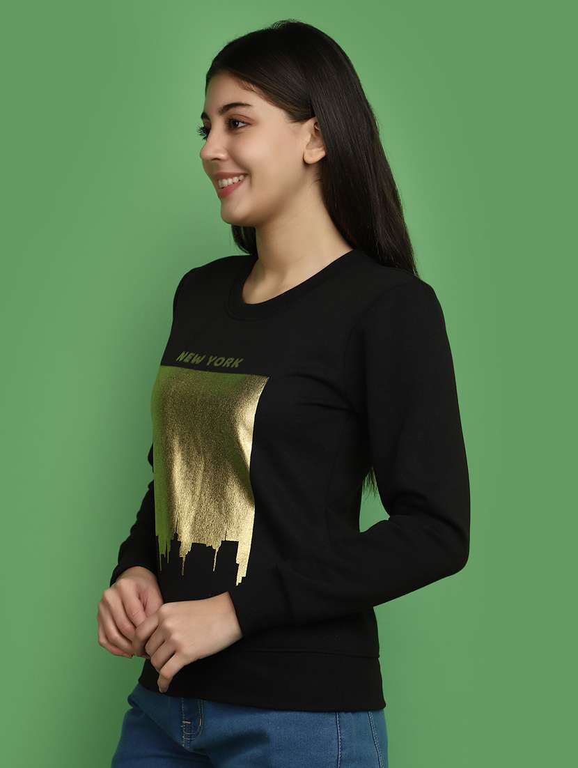 women front print long sleeve sweatshirt - 20686443 -  Standard Image - 1
