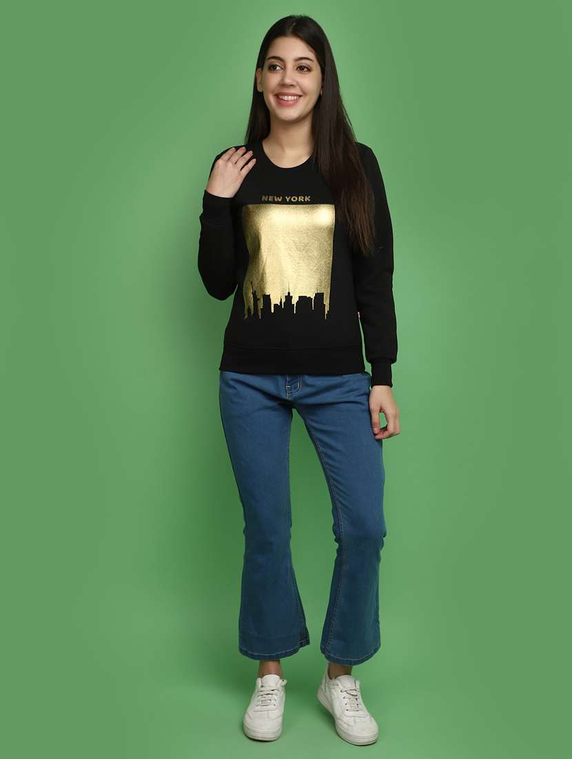 women front print long sleeve sweatshirt - 20686443 -  Standard Image - 4