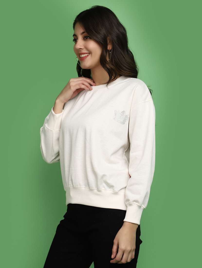 women front print long sleeve sweatshirt - 20686446 -  Standard Image - 1