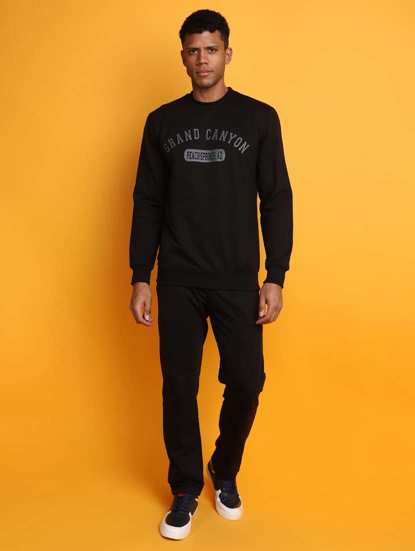black typographic chest print track suit