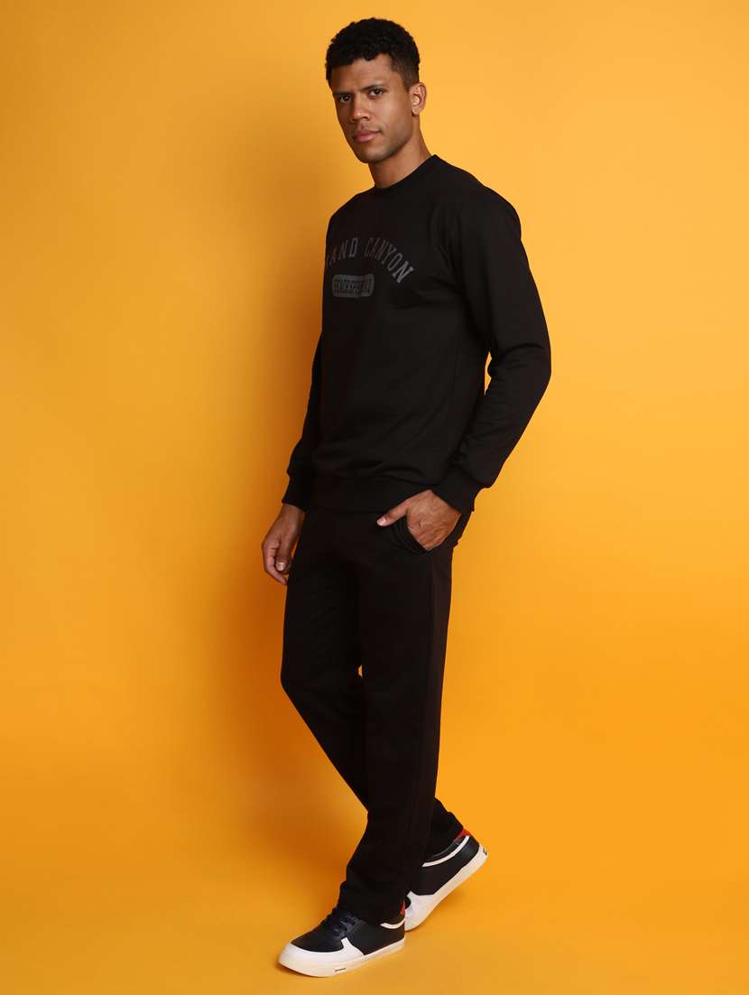black typographic chest print track suit - 20686548 -  Standard Image - 1