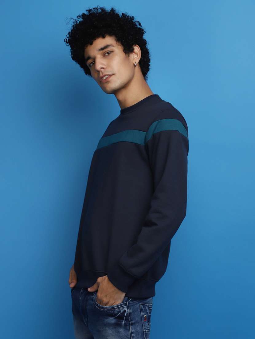 men chest print crew neck sweatshirt - 20686641 -  Standard Image - 1