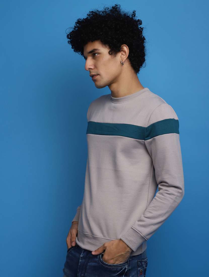 men chest print crew neck sweatshirt - 20686643 -  Standard Image - 1