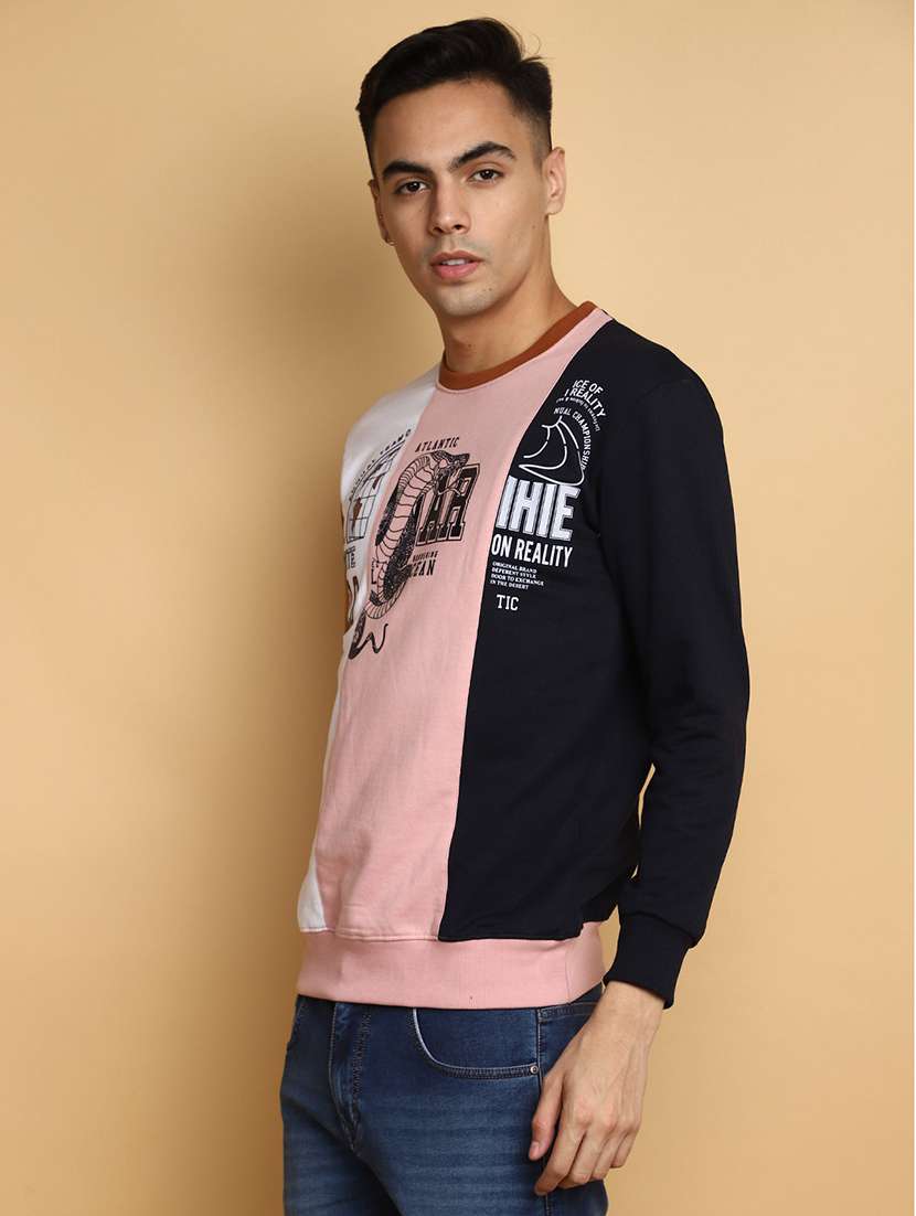 men color block long sleeve sweatshirt - 20686676 -  Standard Image - 1