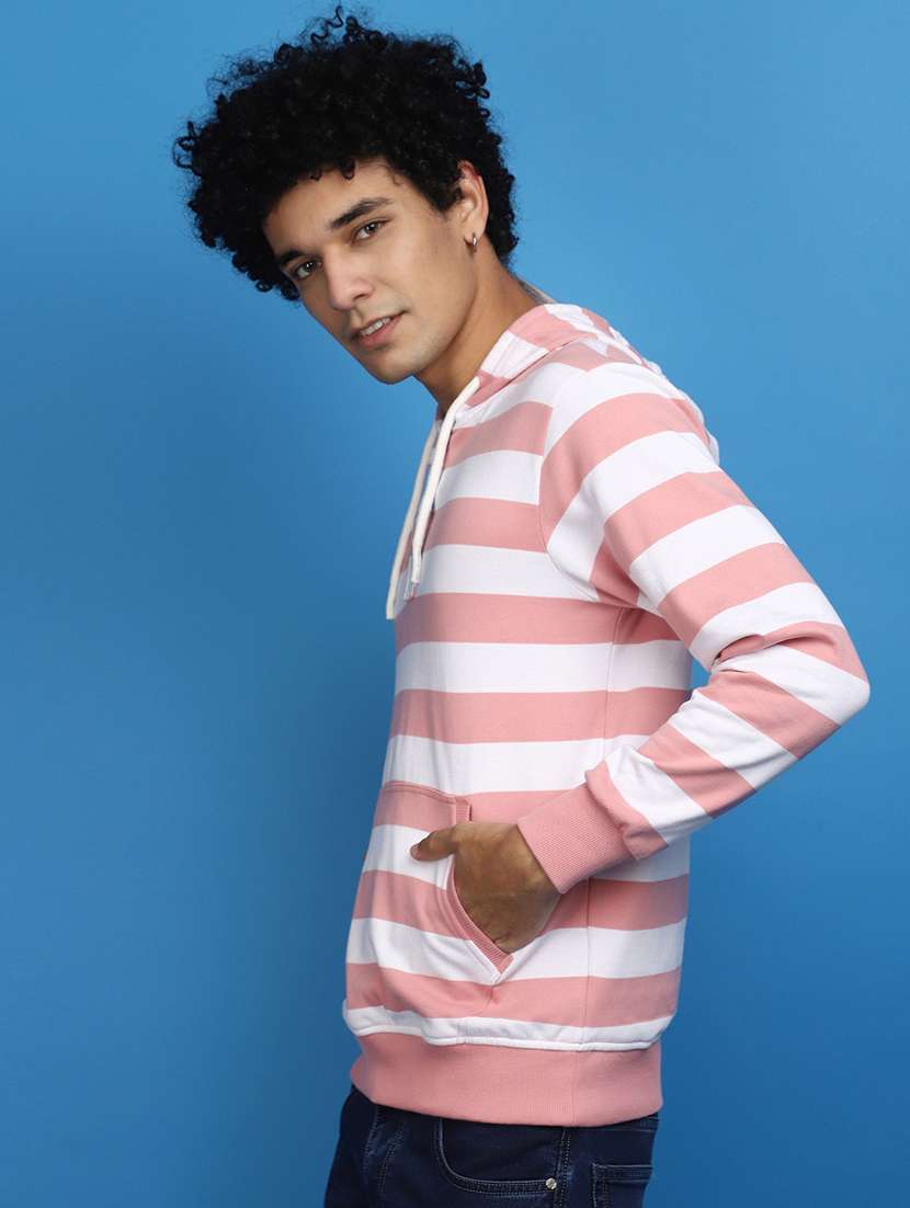 pink & white cotton regular sweatshirt - 20686681 - Standard Image - 1