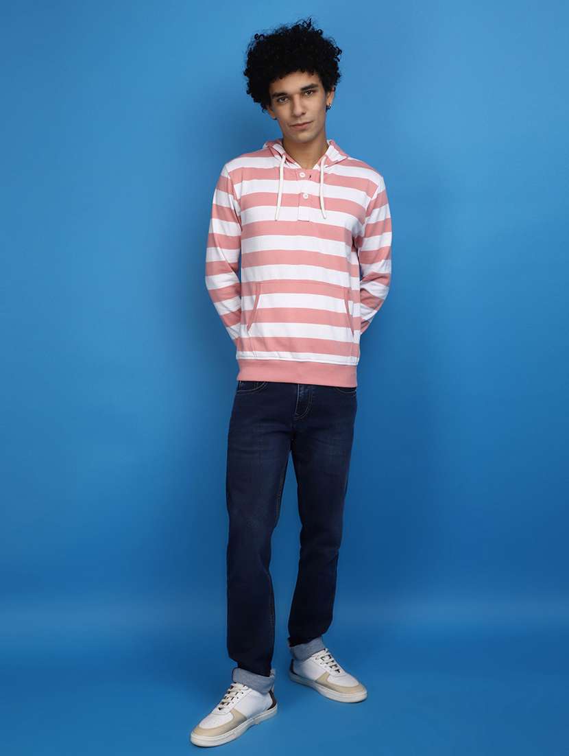 pink & white cotton regular sweatshirt - 20686681 - Standard Image - 4