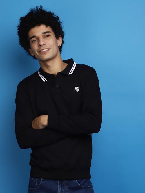 black cotton plain sweatshirt - 20686780 - Standard Image - 0