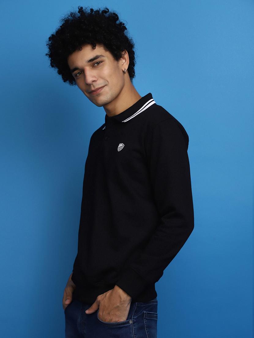 black cotton plain sweatshirt - 20686780 - Standard Image - 1