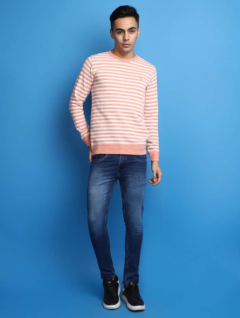 pink striped round neck pullover - 20686794 -  Standard Image - 4