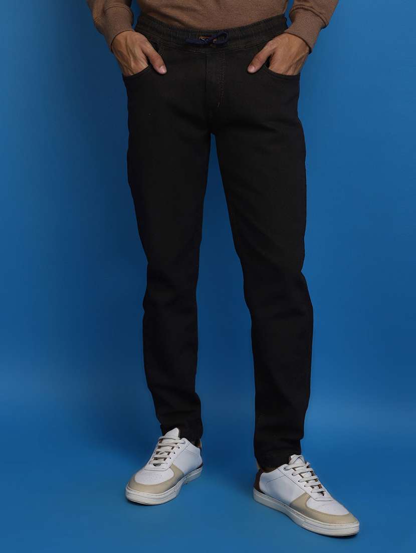 mens relaxed fit plain jeans