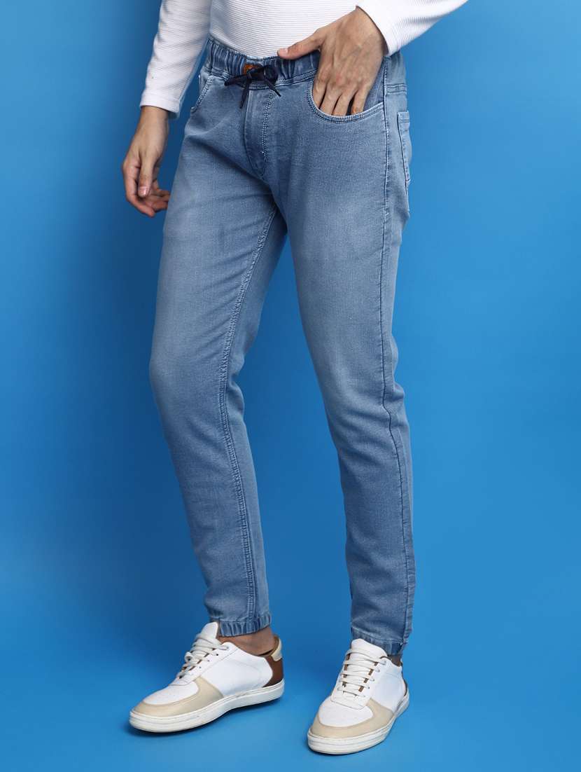 men solid mid rise jogger - 20686899 -  Standard Image - 1