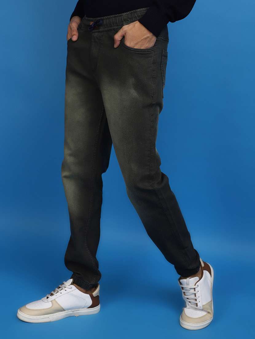 men solid mid rise jogger - 20686900 -  Standard Image - 1