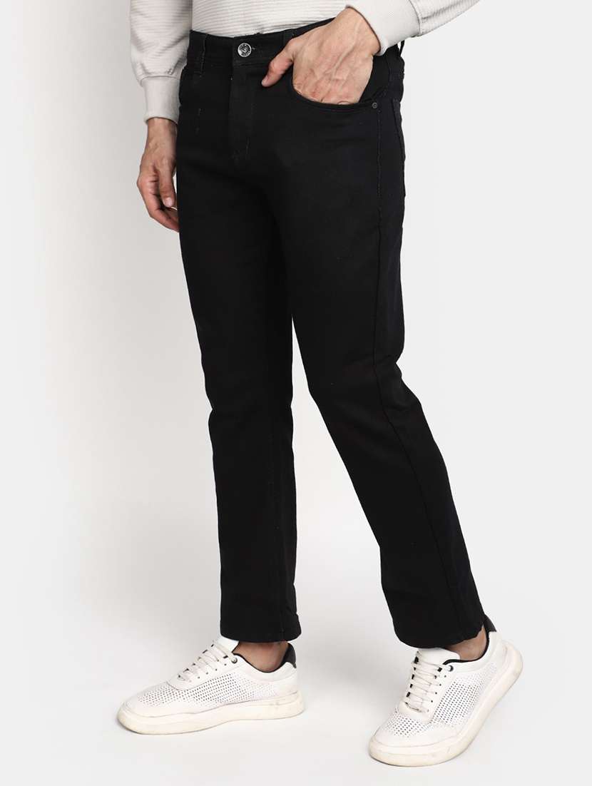Mens Straight Fit Plain Jeans - 20686919 -  Standard Image - 1