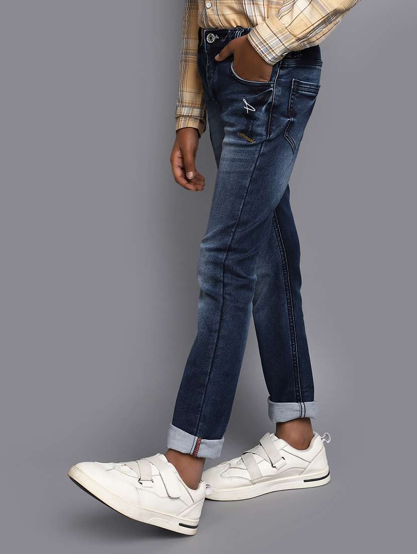 boy's embroidered slim fit jeans - 20687004 -  Standard Image - 1