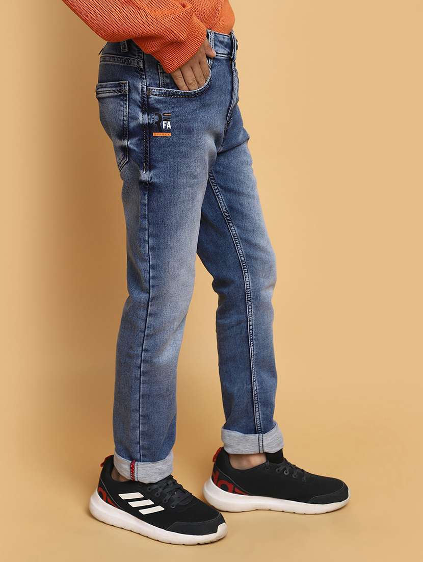 boy's plain slim fit jeans - 20687011 -  Standard Image - 1