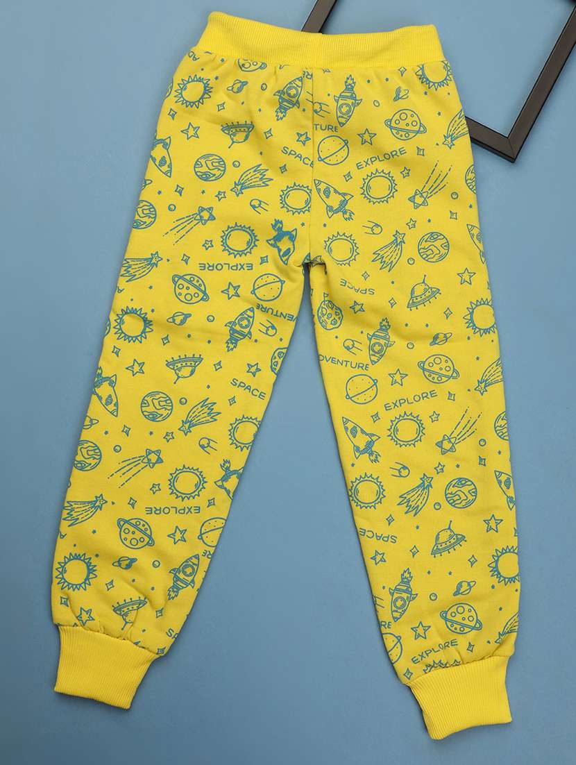 yellow printed joggers - 20687047 - Standard Image - 1