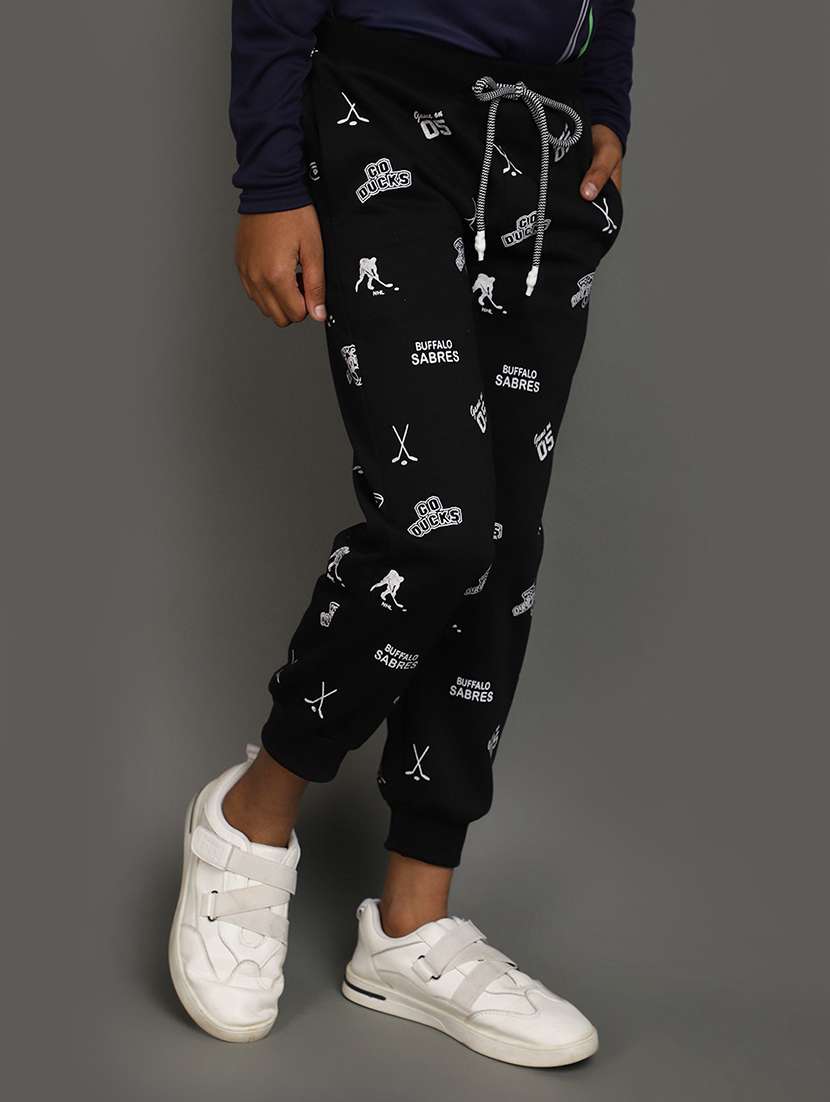 boys mid rise cotton track pant - 20687063 -  Standard Image - 1