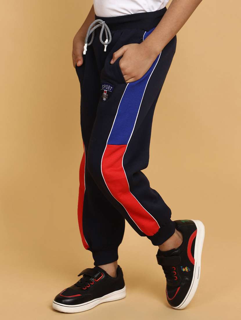boys mid rise cotton track pant - 20687068 -  Standard Image - 1