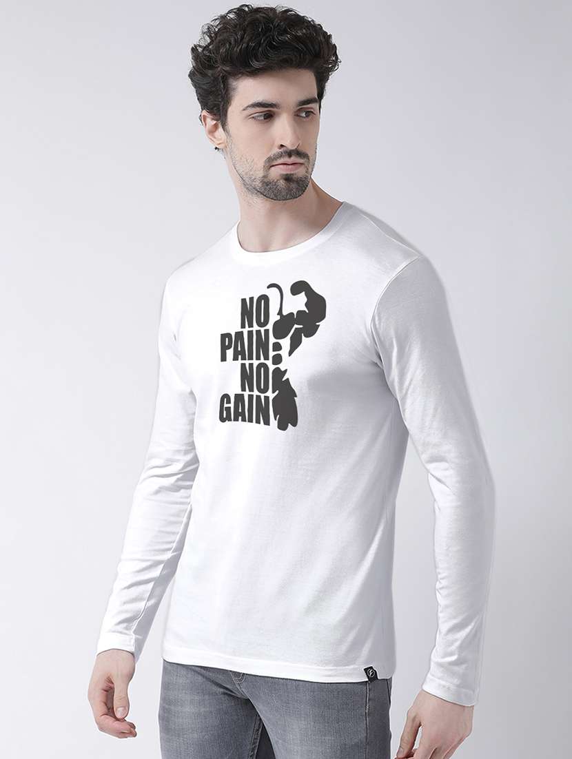 men round neck front print t-shirt - 20687087 -  Standard Image - 1