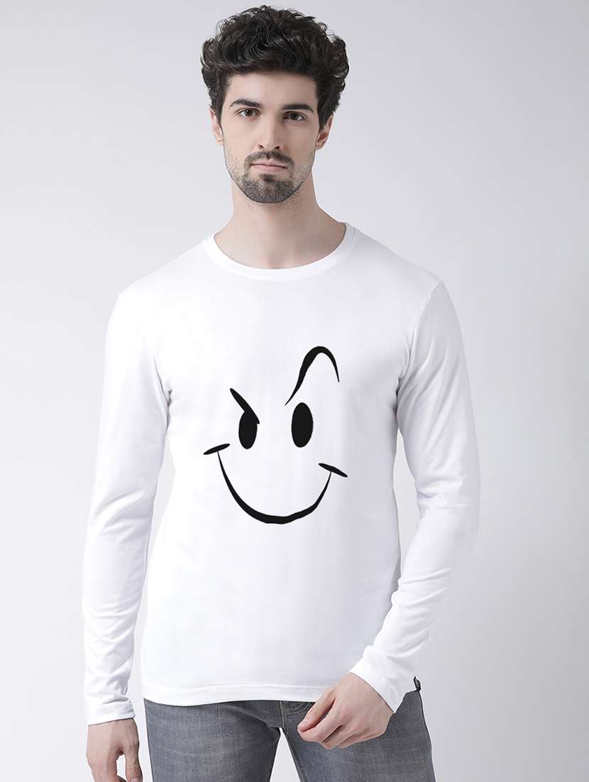 men round neck front print t-shirt - 20687088 - Zoom Image - 0