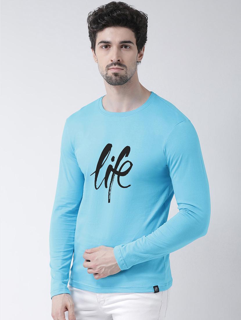 men round neck chest print t-shirt - 20687097 -  Standard Image - 1