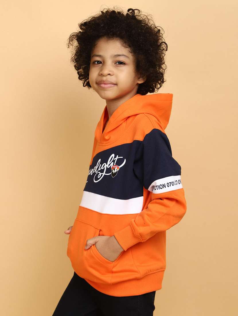 orange cotton blend chest print sweatshirt - 20687184 - Standard Image - 1