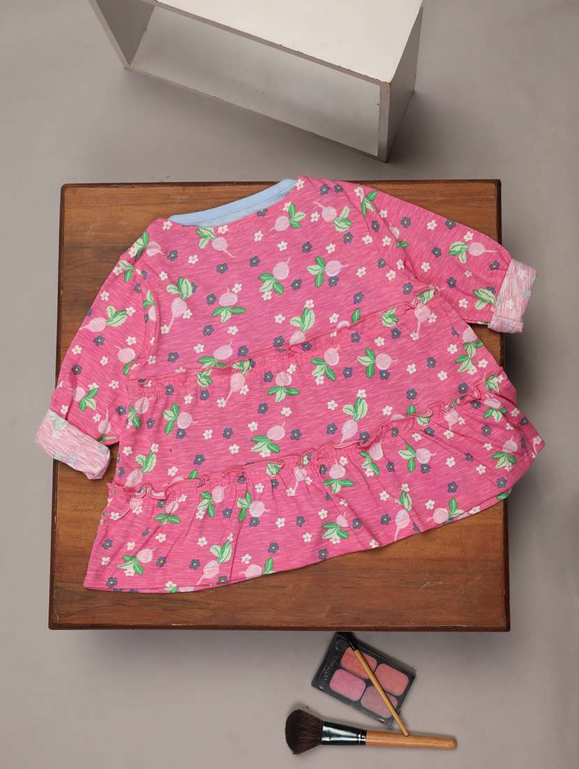 pink florals print round neck tees - 20687445 -  Standard Image - 1