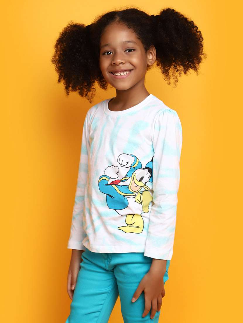 white graphic print round neck tees - 20687449 -  Standard Image - 1