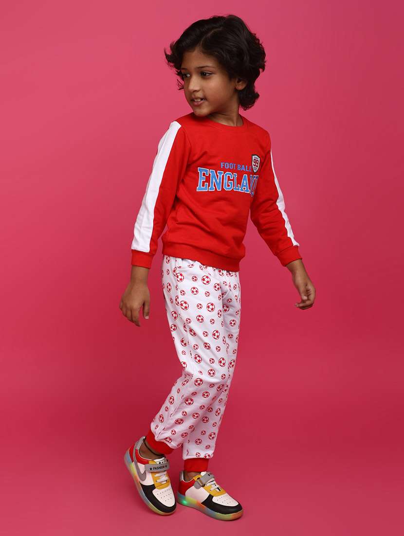 red boys printed twin sets  - 20687506 -  Standard Image - 1