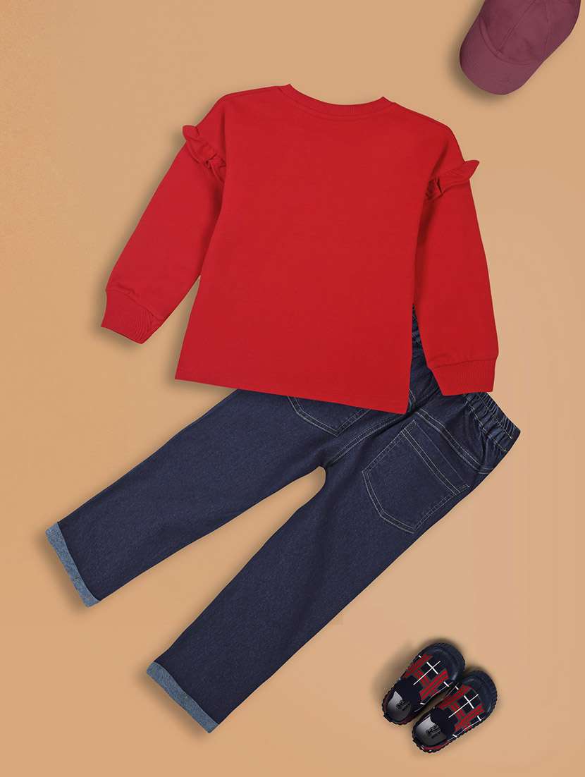 girls floral print full lenght twin set - 20687586 -  Standard Image - 1