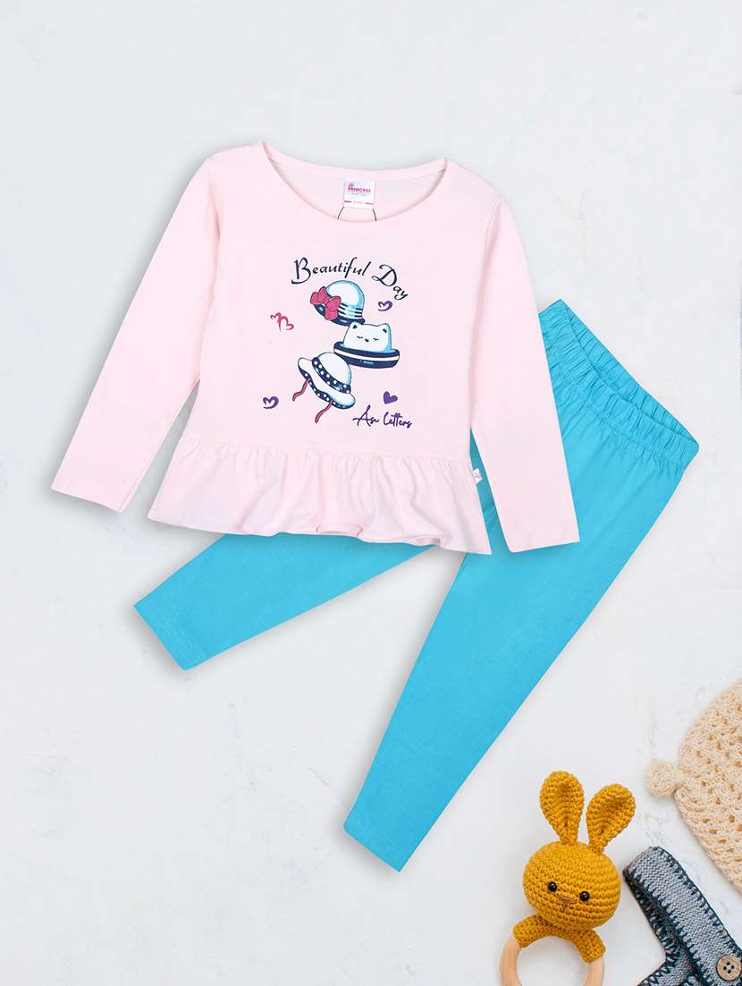 girls quirky full lenght twin set