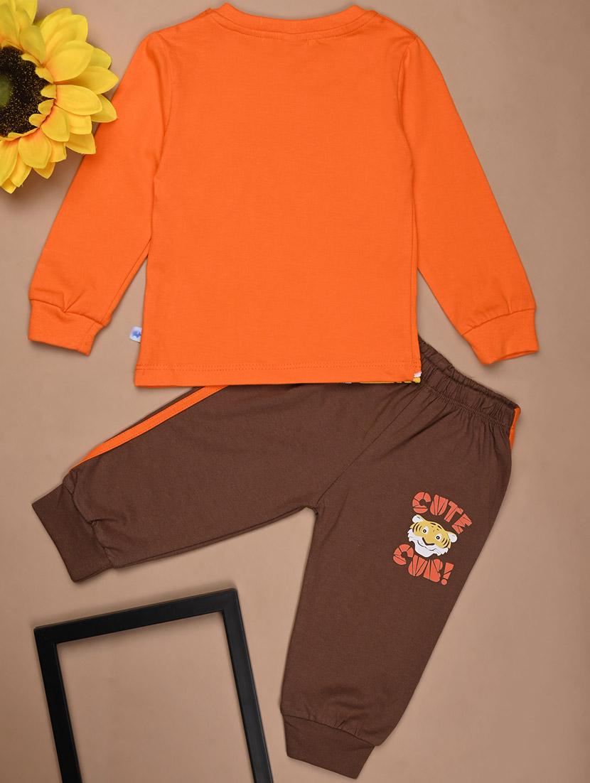 kids typography printed full lenght twin set - 20687593 -  Standard Image - 1