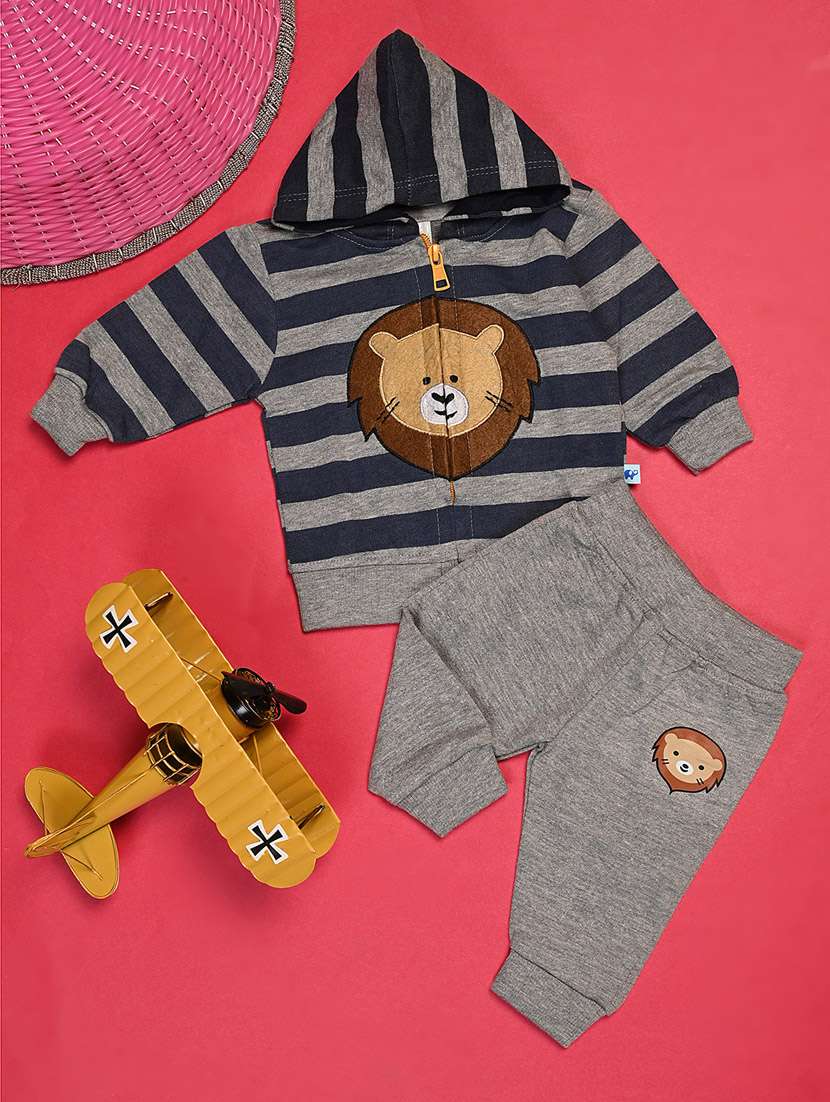 kids striped woolen full lenght twin set