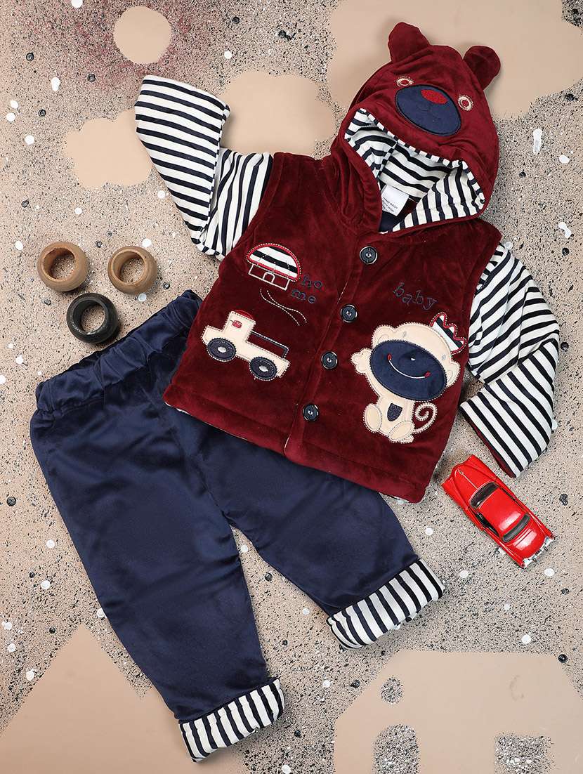 kids woolen 3 piece full lenght set - 20687746 -  Standard Image - 1