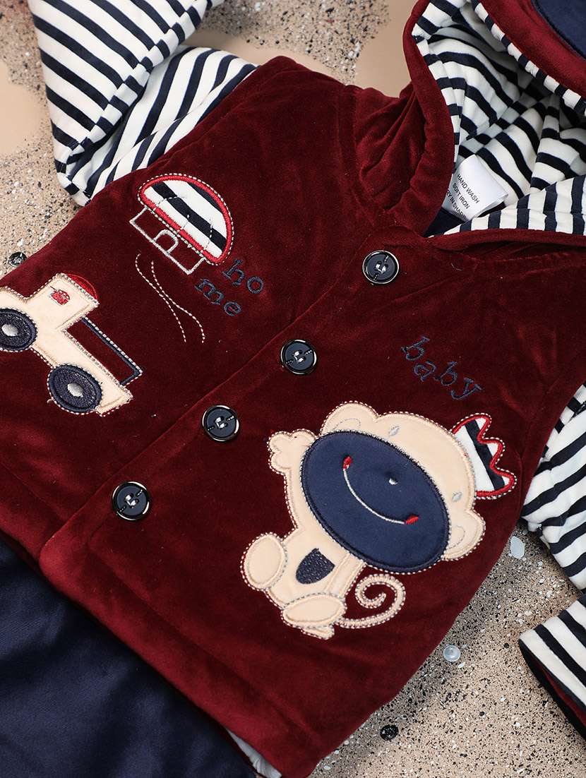 kids woolen 3 piece full lenght set - 20687746 -  Standard Image - 4