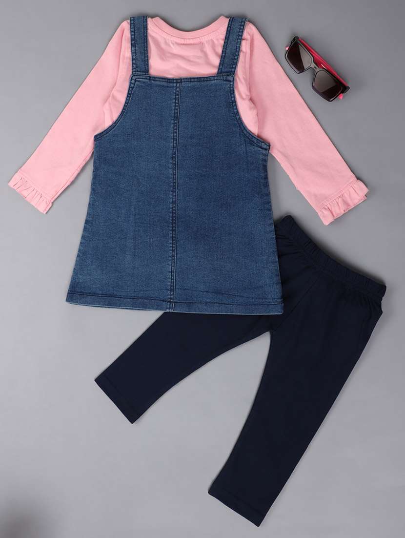 pink wool dungaree full lenght twin set - 20687798 -  Standard Image - 1