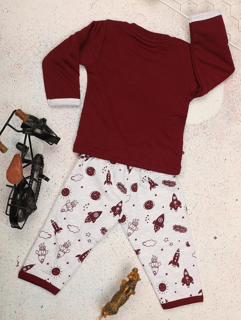 maroon wool blend suit sets twin & dungree - 20687833 - Standard Image - 1